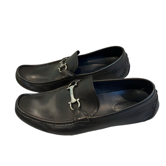 SALVATORE FERRAGAMO Plum Leather Driving Shoes Sz 8.5 EE, RETAIL $560 - Picture 2 of 14